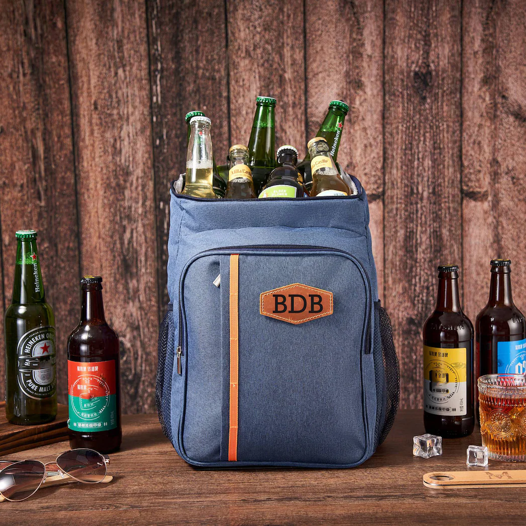 Waxed Canvas 6-Pack Beer Bottle Carrier - Slate Blue
